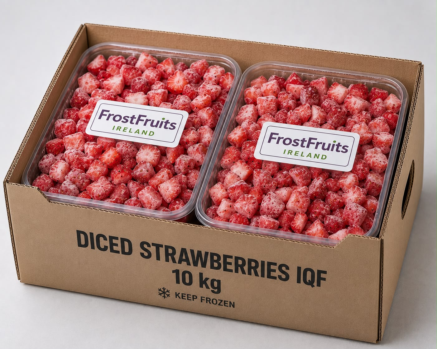 Diced Strawberries Diced Strawberries IQF - 10kg - Image 1